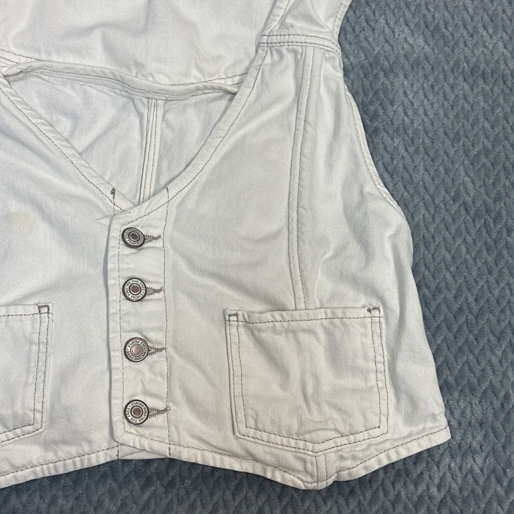 Free People Vest Women's Large Ivory Country Concert Festival Cropped *read* - Picture 7 of 12